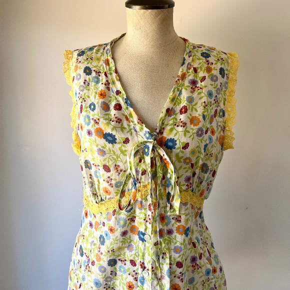 Dolce and Gabbana Blouse Sleeveless Floral Cotton Top Medium Designer - Picture 1 of 9
